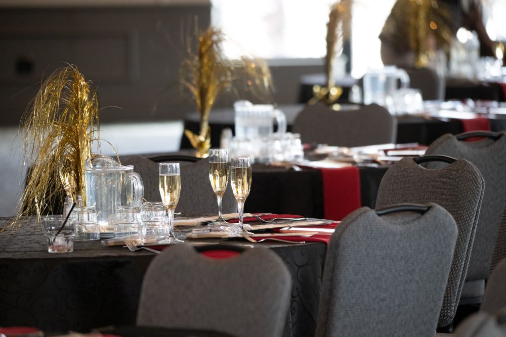 Photo of Awards gala table displays